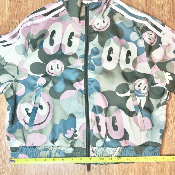 Adidas Originals Hattie BB Track Jacket Multicolor Camo Smiley Print Women’s M - Picture 6 of 12